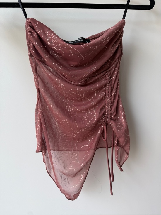 Urban Outfitters Tops - Urban Outfitters Mauve Sparkle Draped Cowl Neck Camisole